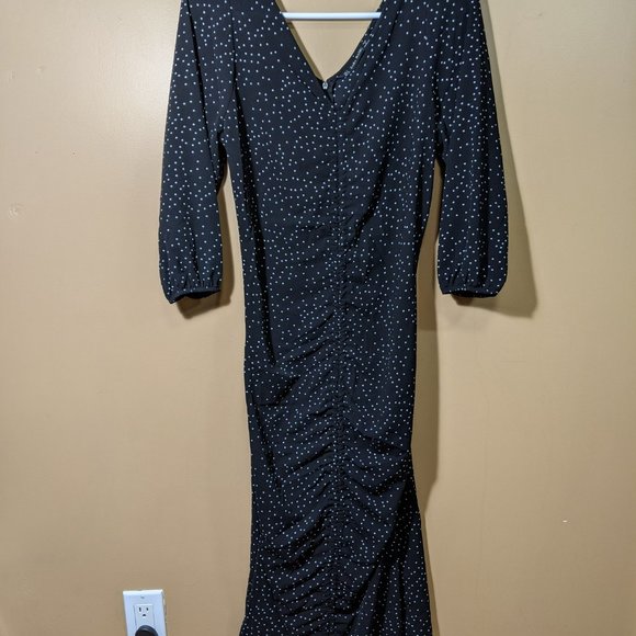 Zara front cinching dress 3/4 sleeve - Picture 4 of 8